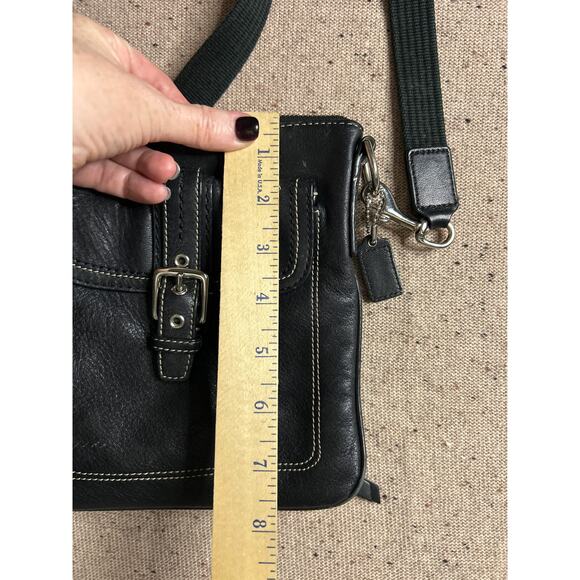 Coach Black Leather Turnlock Crossbody Bag Classic Y2K Revival - Picture 5 of 9